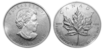 Silver Maple Leaf - 1 oz. $5, Bullion coin