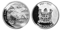Silver Fiji Taku, New Zealand Mint - 1 oz. $2, Bullion coin